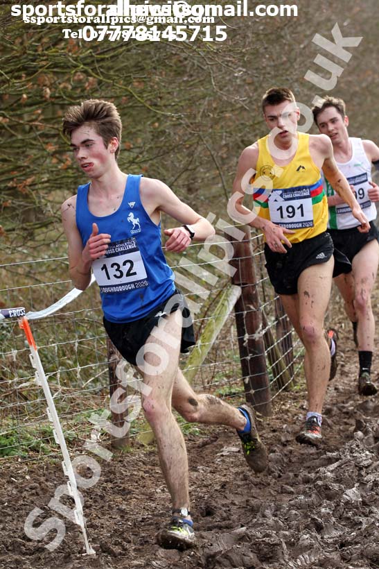 Mens under-20s, 2020 British Athletics Inter Counties Cross Country Champs., Prestwold Hall, Loughborough. Photo: David T. Hewitson/Sports for All Pics